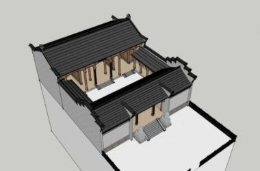 Sketchup古建筑模型|多层祠堂,古建筑,中式风格-BIM建筑网