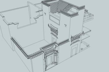 Sketchup古建筑模型|多层古民居,古建筑,中式风格-BIM建筑网