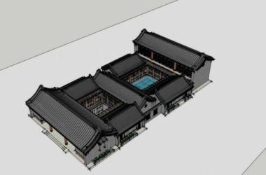 Sketchup住宅模型|四合院,中式风格-BIM建筑网
