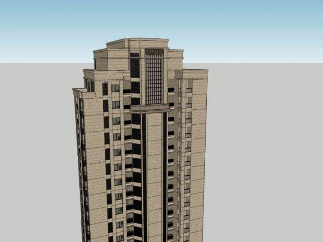 Sketchup住宅模型|超高层住宅,古典风格 Sketchup住宅模型|超高层住宅,古典风格