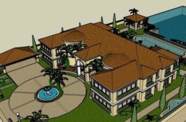 Sketchup酒店模型|花园酒店,古典风格-BIM建筑网