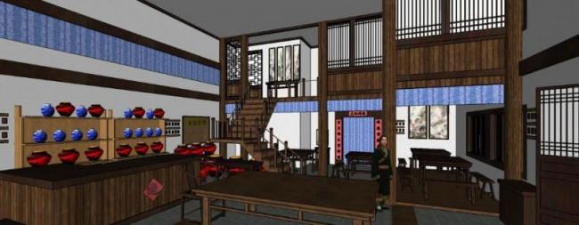 Sketchup商业模型|仿古客栈,中式风格 Sketchup商业模型|仿古客栈,中式风格