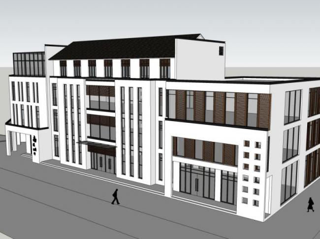 Sketchup商业模型|多层会所,现代中式风格 Sketchup商业模型|多层会所,现代中式风格