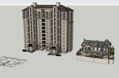 Sketchup住宅模型|高层住宅,花园洋房,居住建筑,古典风格-BIM建筑网