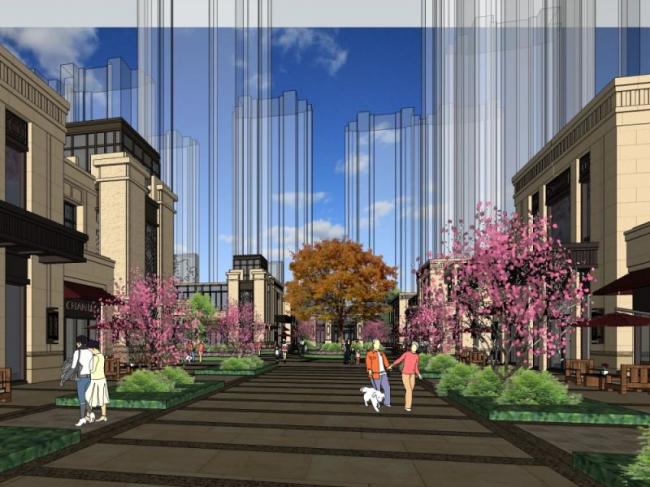 Sketchup商业模型|低层商业街,古典风格 Sketchup商业模型|低层商业街,古典风格