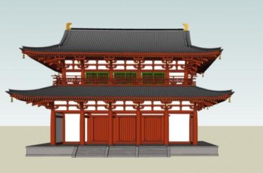 Sketchup古建筑模型|多层古建筑,中式风格-BIM建筑网