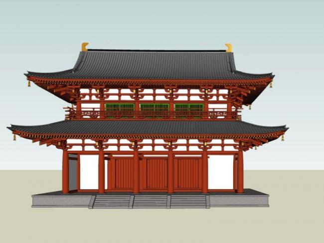 Sketchup古建筑模型|多层古建筑,中式风格 Sketchup古建筑模型|多层古建筑,中式风格