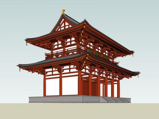 Sketchup古建筑模型|多层古建筑,中式风格 Sketchup古建筑模型|多层古建筑,中式风格