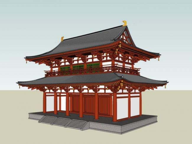 Sketchup古建筑模型|多层古建筑,中式风格 Sketchup古建筑模型|多层古建筑,中式风格