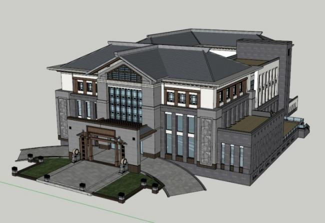 Sketchup酒店模型|多层酒店会所,中式风格 Sketchup酒店模型|多层酒店会所,中式风格