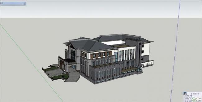 Sketchup酒店模型|多层酒店会所,中式风格 Sketchup酒店模型|多层酒店会所,中式风格