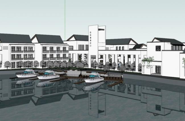 Sketchup商业模型|多层会所,中式风格 Sketchup商业模型|多层会所,中式风格