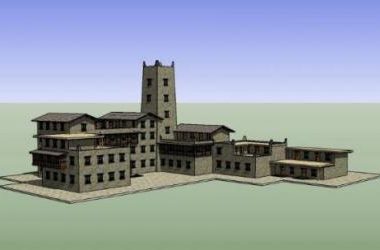 Sketchup酒店模型|多层酒店,现代风格-BIM建筑网