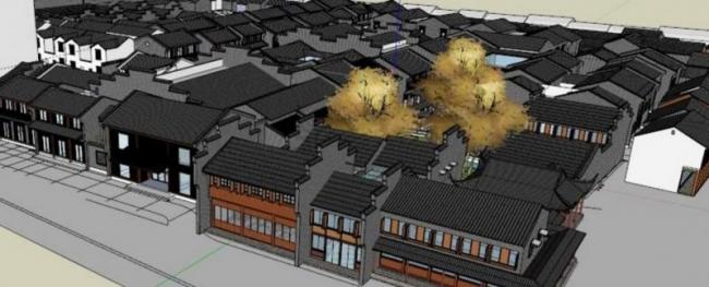Sketchup酒店模型|低层酒店群,中式风格 Sketchup酒店模型|低层酒店群,中式风格