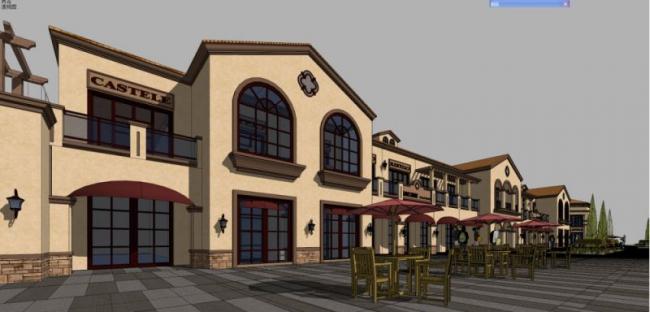 Sketchup商业模型|低层商业建筑,古典风格 Sketchup商业模型|低层商业建筑,古典风格