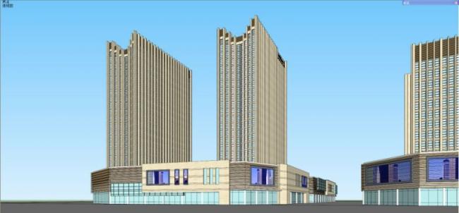 Sketchup综合体模型|高层综合体,现代风格 Sketchup综合体模型|高层综合体,现代风格