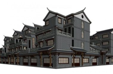 Sketchup住宅模型|多层住宅,联排住宅,中式风格-BIM建筑网