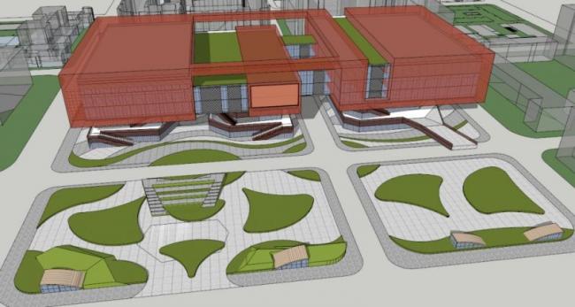 Sketchup商业模型|多层购物中心,现代风格 Sketchup商业模型|多层购物中心,现代风格