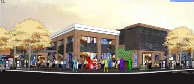 Sketchup商业模型|多层商业街,现代风格 Sketchup商业模型|多层商业街,现代风格