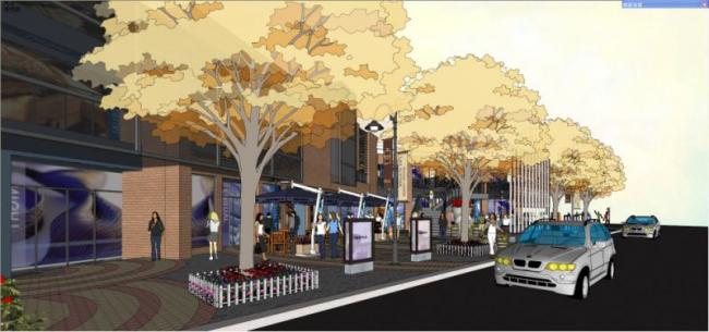 Sketchup商业模型|多层商业街,现代风格 Sketchup商业模型|多层商业街,现代风格