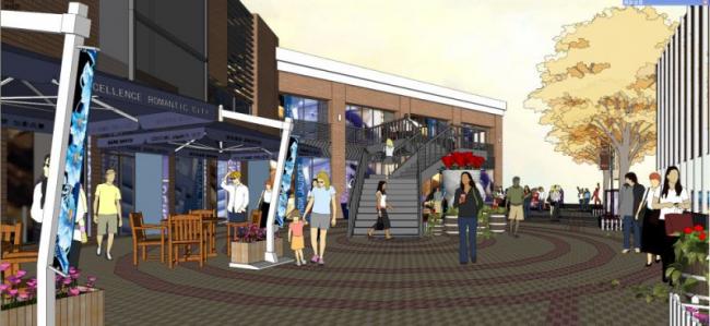 Sketchup商业模型|多层商业街,现代风格 Sketchup商业模型|多层商业街,现代风格