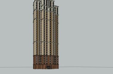 Sketchup住宅模型|高层住宅,居住建筑,古典风格-BIM建筑网