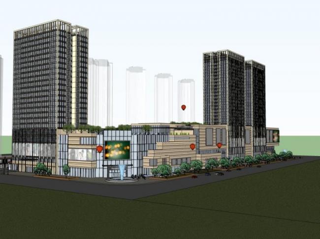 Sketchup综合体模型|商业综合体,现代风格 Sketchup综合体模型|商业综合体,现代风格