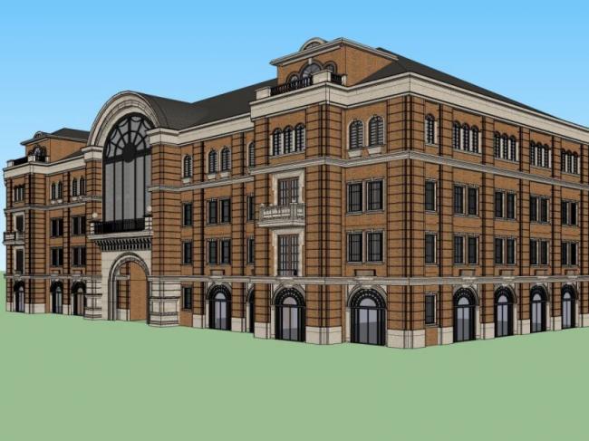 Sketchup商业模型|多层会所,古典风格 Sketchup商业模型|多层会所,古典风格