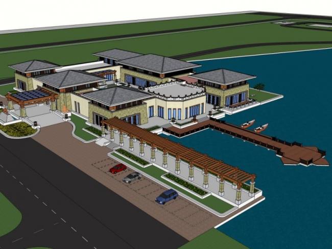 Sketchup商业模型|低层会所,古典风格 Sketchup商业模型|低层会所,古典风格