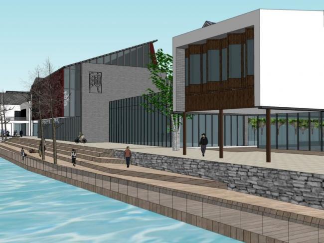 Sketchup商业模型|商业街,现代中式风格 Sketchup商业模型|商业街,现代中式风格