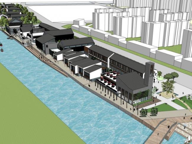 Sketchup商业模型|商业街,现代中式风格 Sketchup商业模型|商业街,现代中式风格