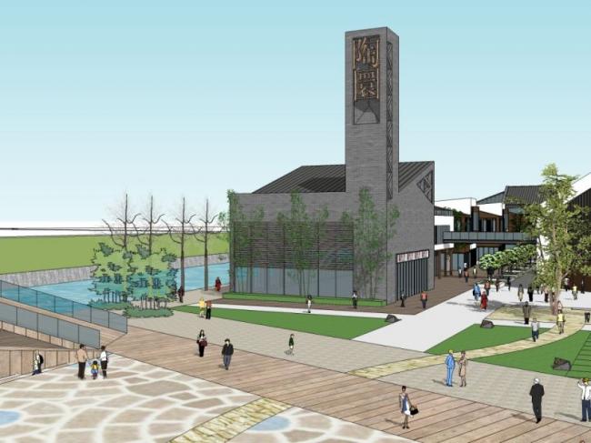 Sketchup商业模型|商业街,现代中式风格 Sketchup商业模型|商业街,现代中式风格