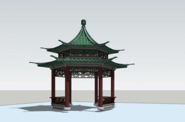 Sketchup小品模型|亭子,中式风格,小品-BIM建筑网