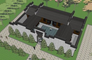 Sketchup住宅模型|院落,中式风格-BIM建筑网