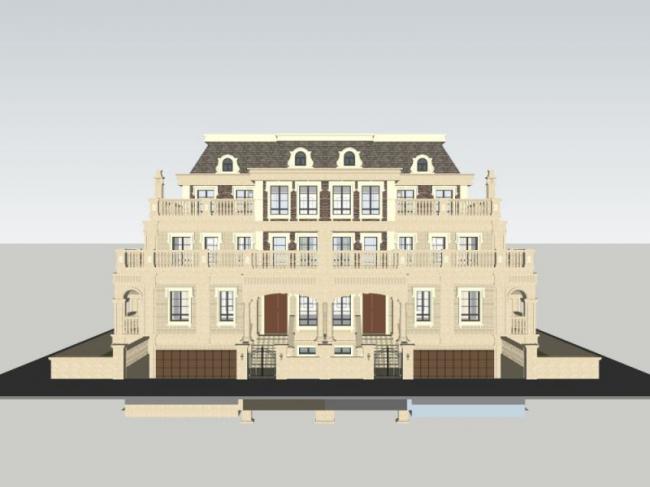 Sketchup商业模型|多层会所,古典风格 Sketchup商业模型|多层会所,古典风格