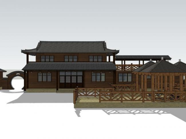 Sketchup酒店模型|酒店,中式风格 Sketchup酒店模型|酒店,中式风格