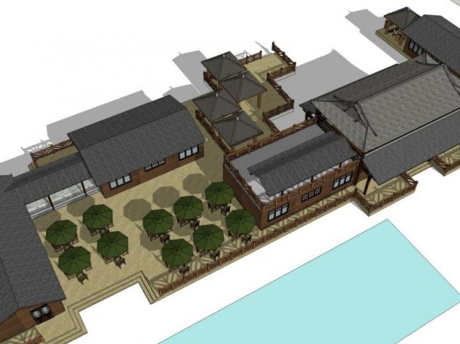 Sketchup酒店模型|酒店,中式风格 Sketchup酒店模型|酒店,中式风格