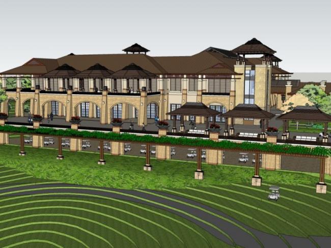 Sketchup商业模型|会所,东南亚风格 Sketchup商业模型|会所,东南亚风格