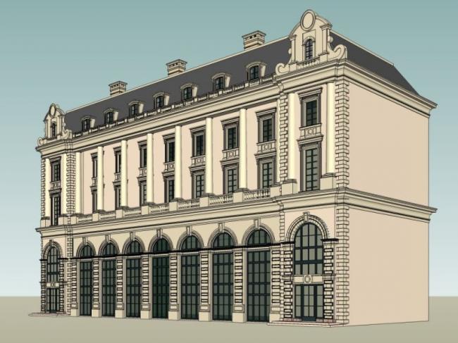 Sketchup商业模型|多层会所,古典风格 Sketchup商业模型|多层会所,古典风格