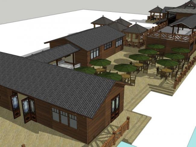 Sketchup酒店模型|酒店,中式风格 Sketchup酒店模型|酒店,中式风格