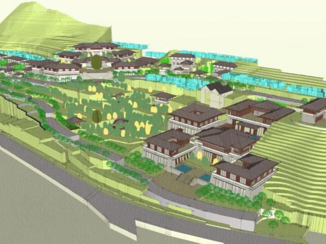 Sketchup酒店模型|度假山庄,中式风格 Sketchup酒店模型|度假山庄,中式风格