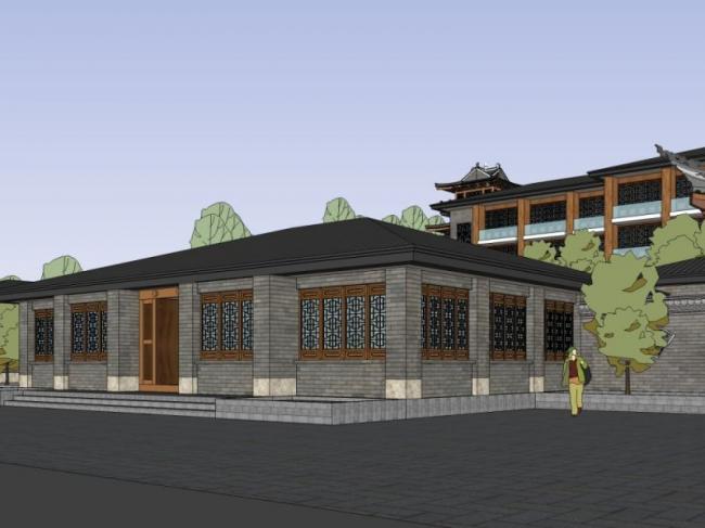 Sketchup酒店模型|度假酒店,中式风格 Sketchup酒店模型|度假酒店,中式风格