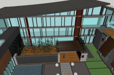 Sketchup酒店模型|多层酒店,中式风格-BIM建筑网
