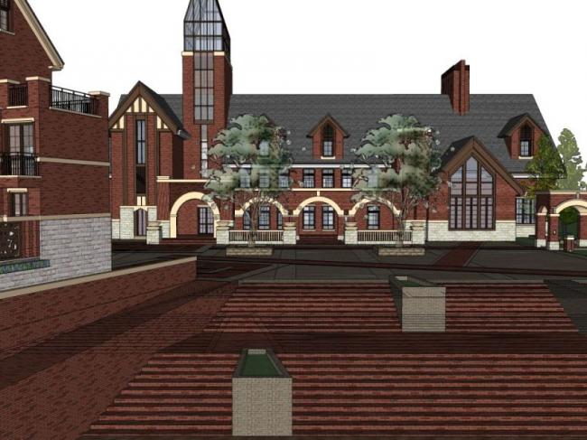 Sketchup商业模型|多层会所,英式风格 Sketchup商业模型|多层会所,英式风格