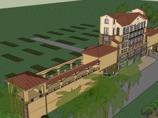 Sketchup酒店模型|多层酒店,古典风格 Sketchup酒店模型|多层酒店,古典风格