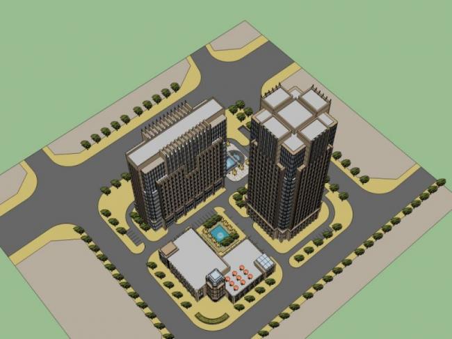 Sketchup酒店模型|高层酒店,现代风格 Sketchup酒店模型|高层酒店,现代风格