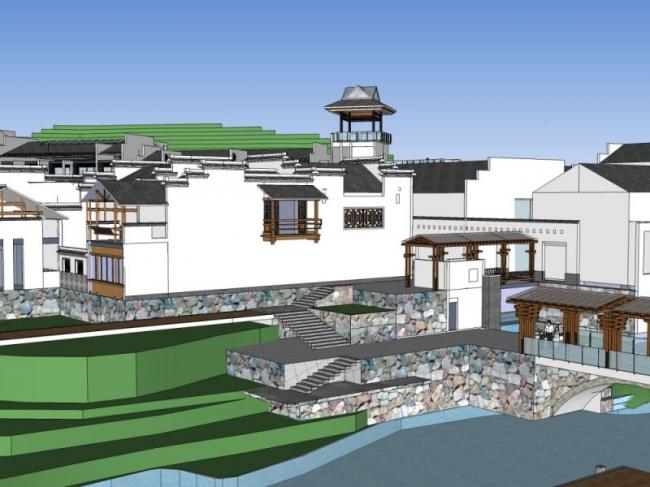 Sketchup酒店模型|度假酒店,中式风格 Sketchup酒店模型|度假酒店,中式风格