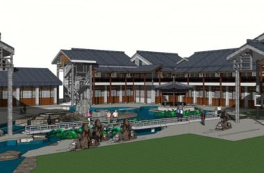 Sketchup酒店模型|多层酒店,中式风格-BIM建筑网