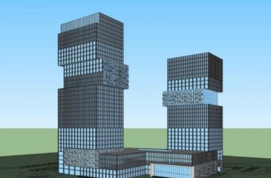 Sketchup办公模型|超高层办公楼,现代风格-BIM建筑网