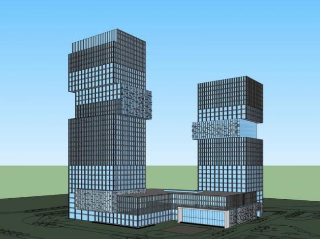 Sketchup办公模型|超高层办公楼,现代风格 Sketchup办公模型|超高层办公楼,现代风格